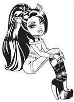 kolorowanki Clawdeen Wolf z monster high, malowanka dla dziewczynek do wydruku, obrazek do pokolorowania numer  8